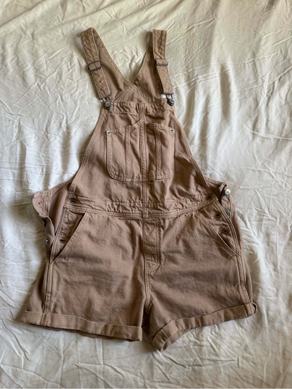 Old Navy Taupe Short Overalls